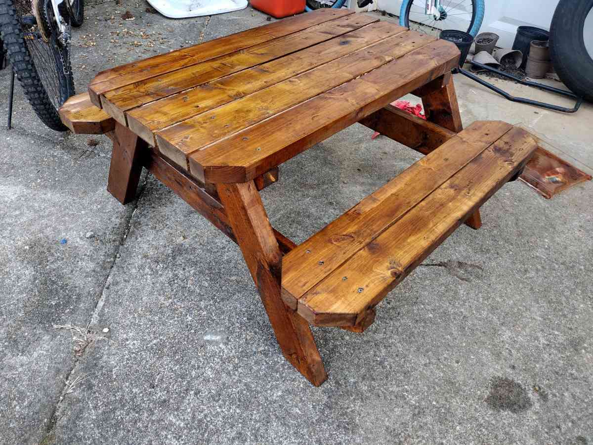 hand built Kids and adult sized picnic tables