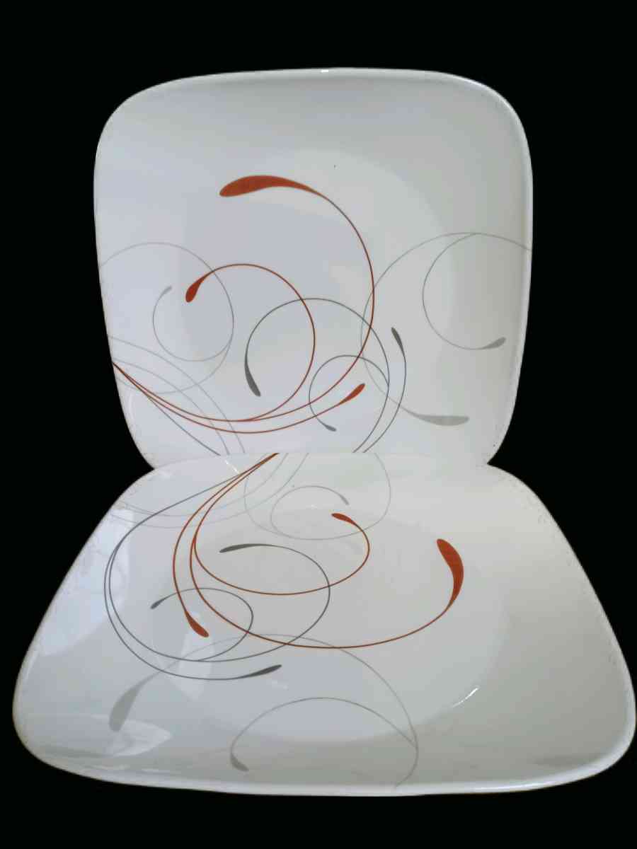 Set of 2 Corelle VITRELLE Splendor Square Luncheon 9 Plates