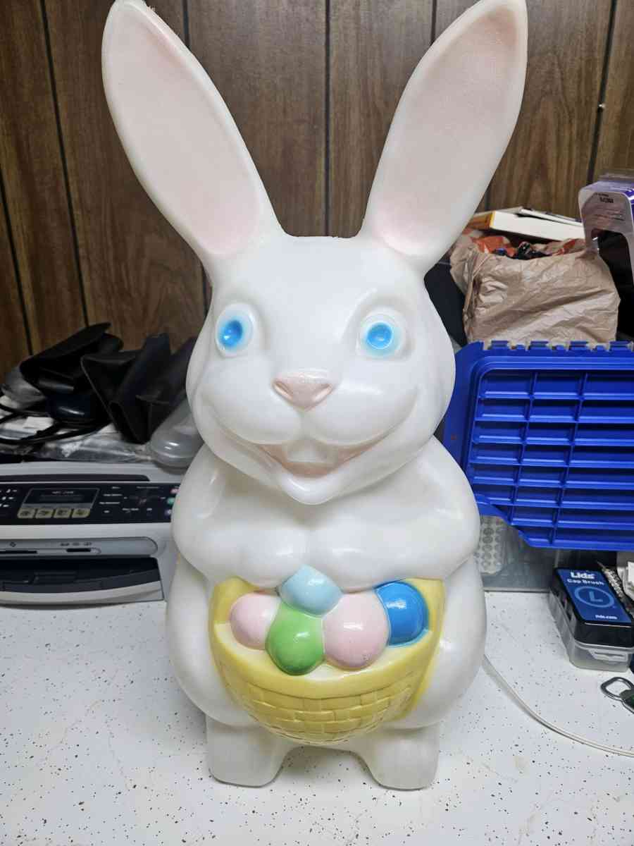 Vintage light up easter bunny blow mold