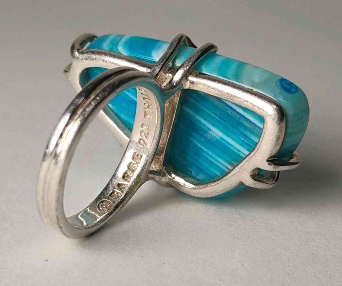 sterling silver agate ring size 6