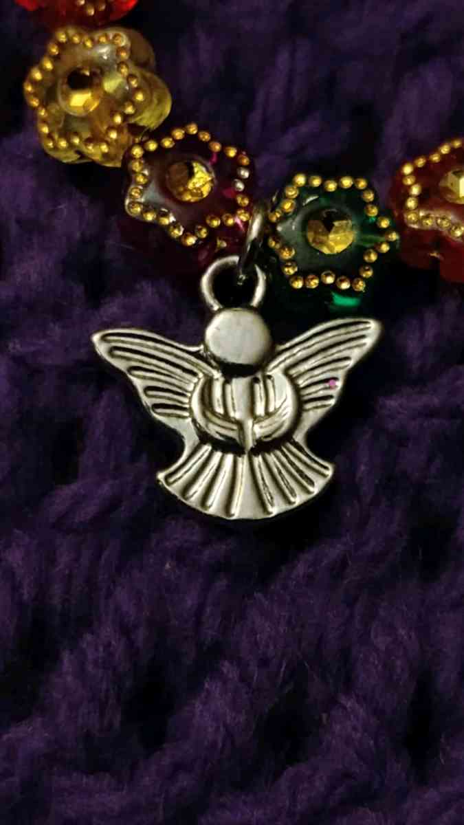 Multi color Angel charm beaded bracelet