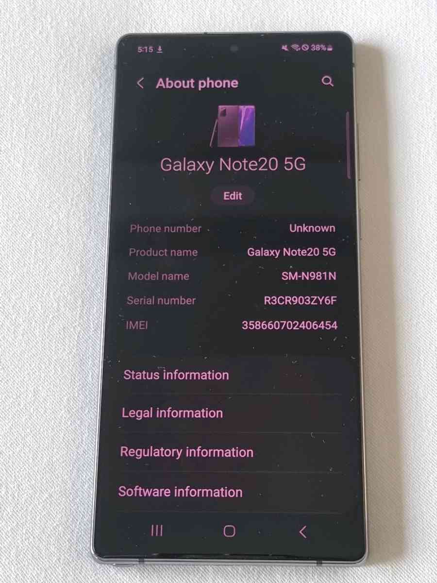 Galaxy Note 20 carrier unlocked