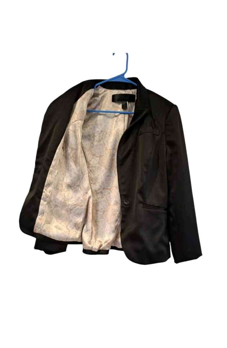 Black Apostrophe Suit Womens  Medium Jacket Blazer  Satin