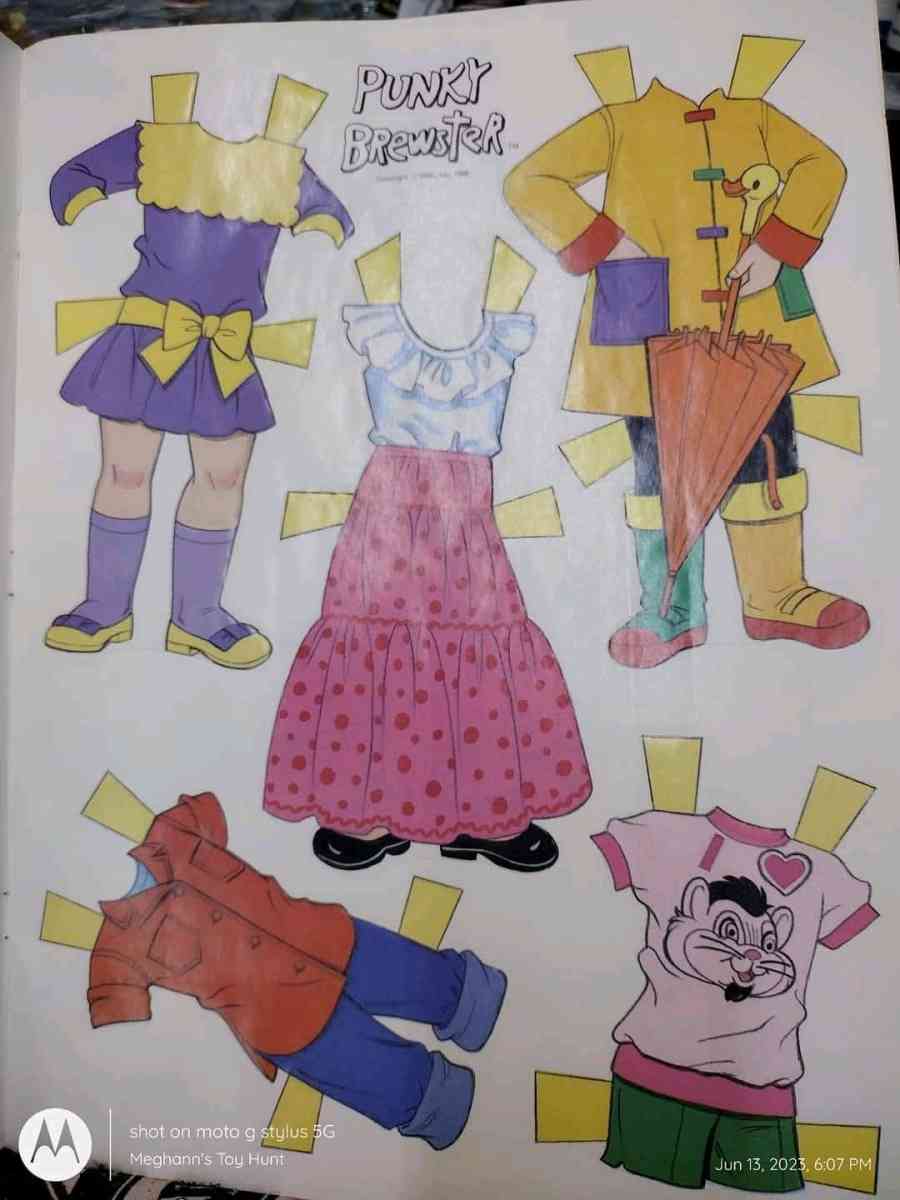 Vtg Unused Punky Brewster Paperdoll Book