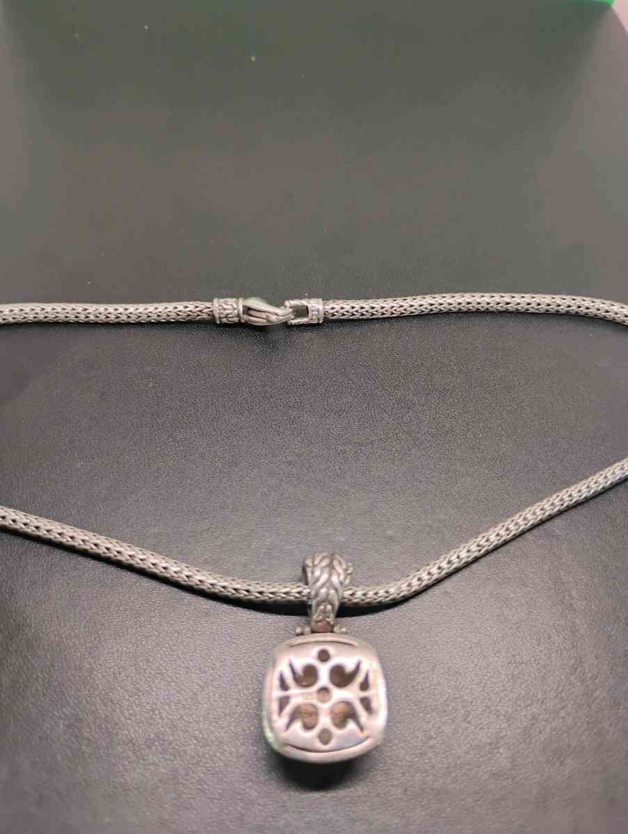 John Hardy Nordstroms silver and diamond pave necklace