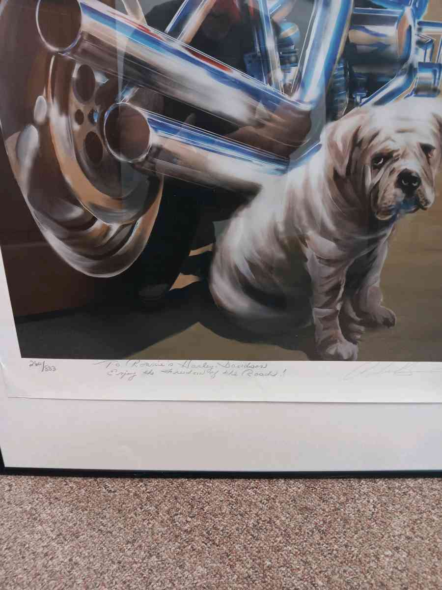 2010 signed Lee Bivens softail motorcycle poster