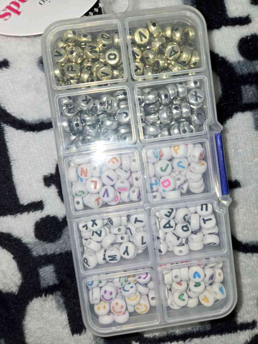 brand new letters beads never opened see pics