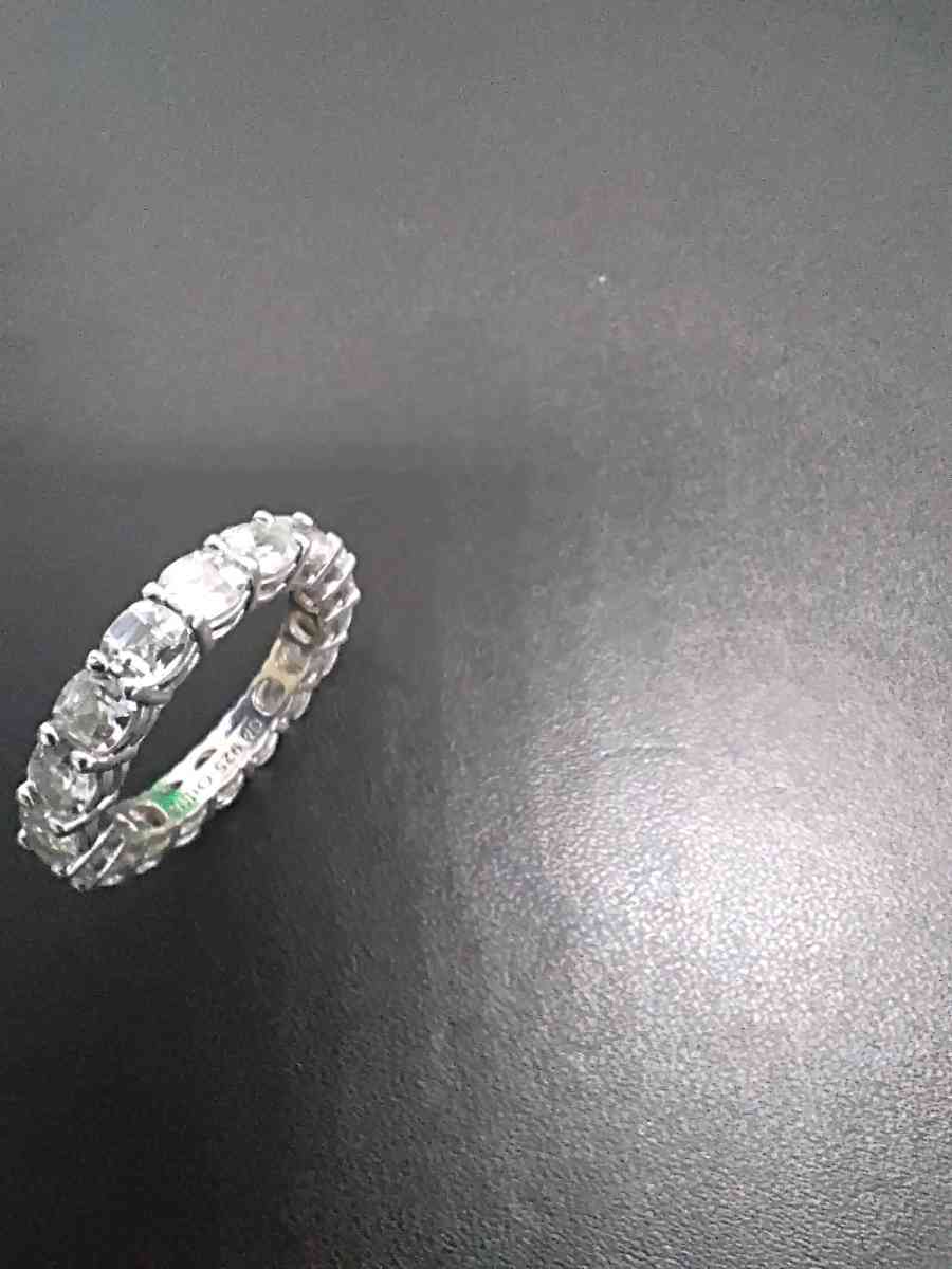 silver eternity diamond ring