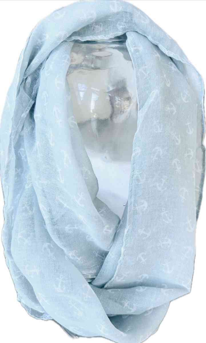 Coastal Elegant Infinity Sheer Scarf Resort  Nautical Anchor