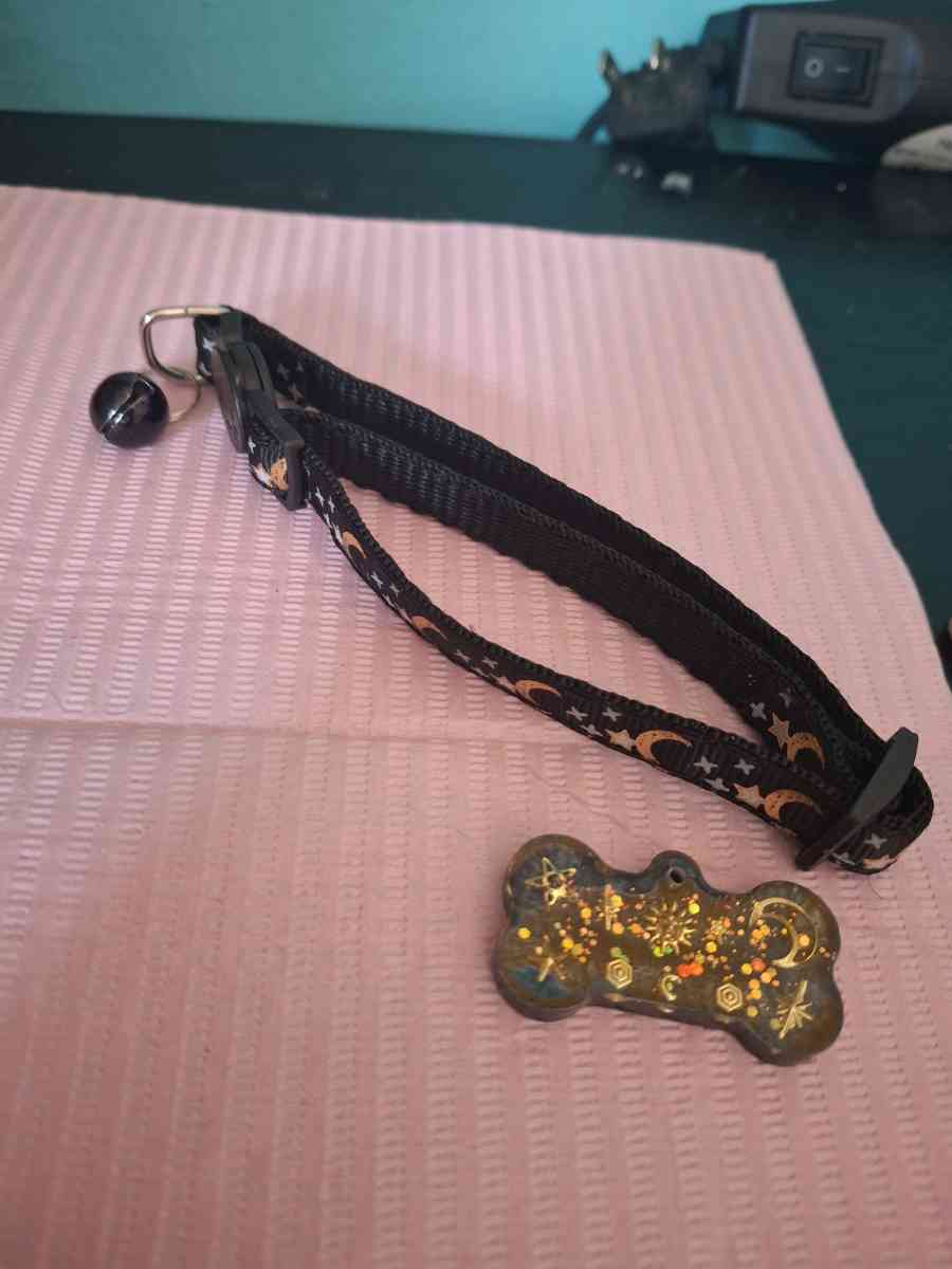 Collar y tag id Negro