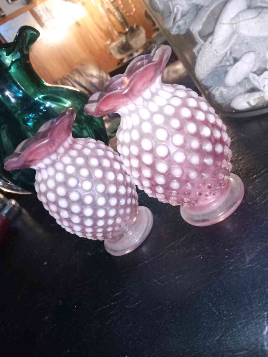 vintage Fenton cranberry vases