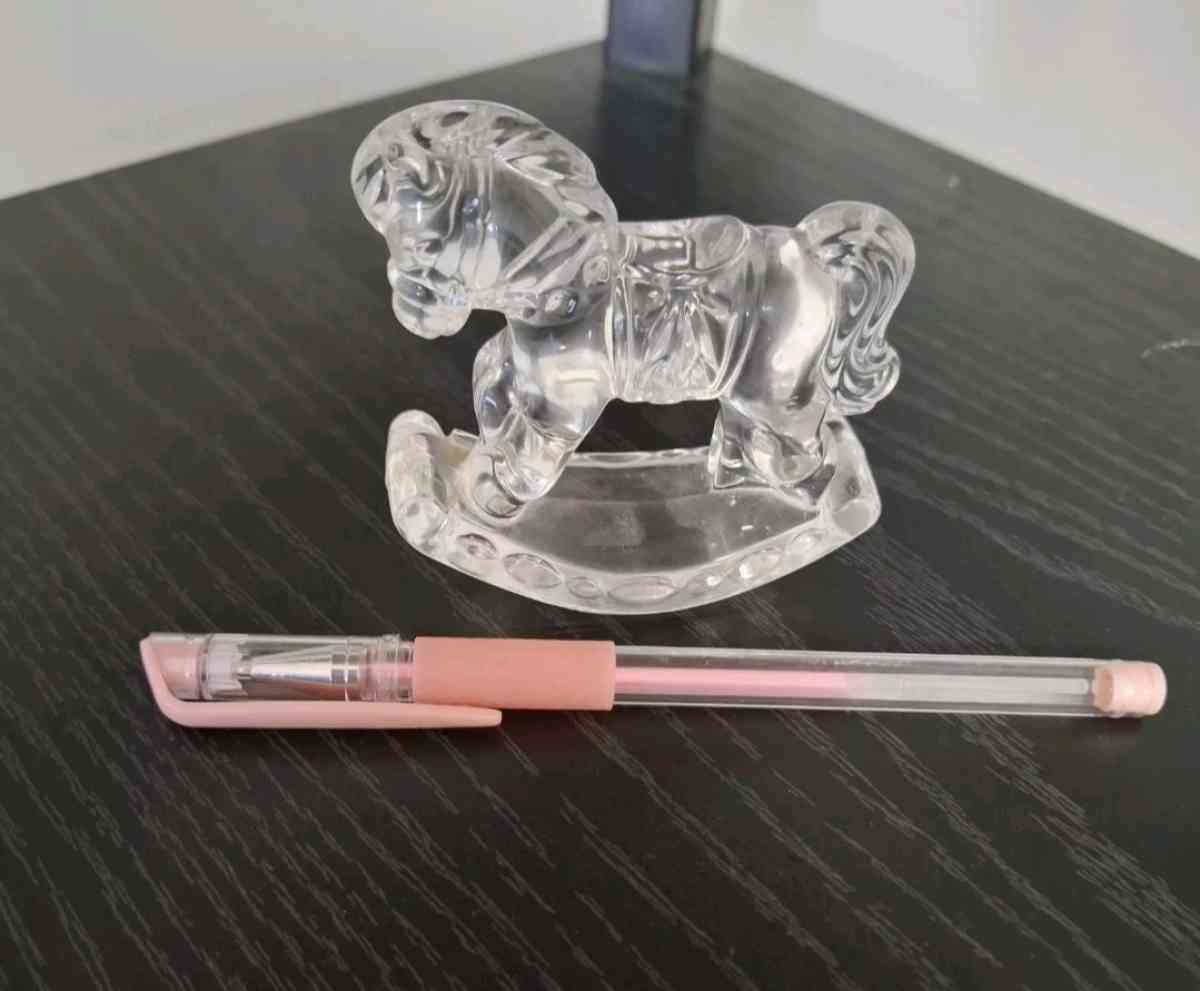Vintage Crystal Rocking Horse Paper Weight Princess House Cr