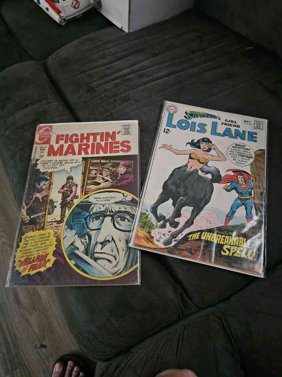 two vintage comic books from the Silver Age