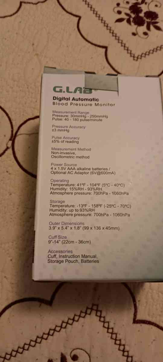 G Digital Automatic blood pressure monitor  newLAB