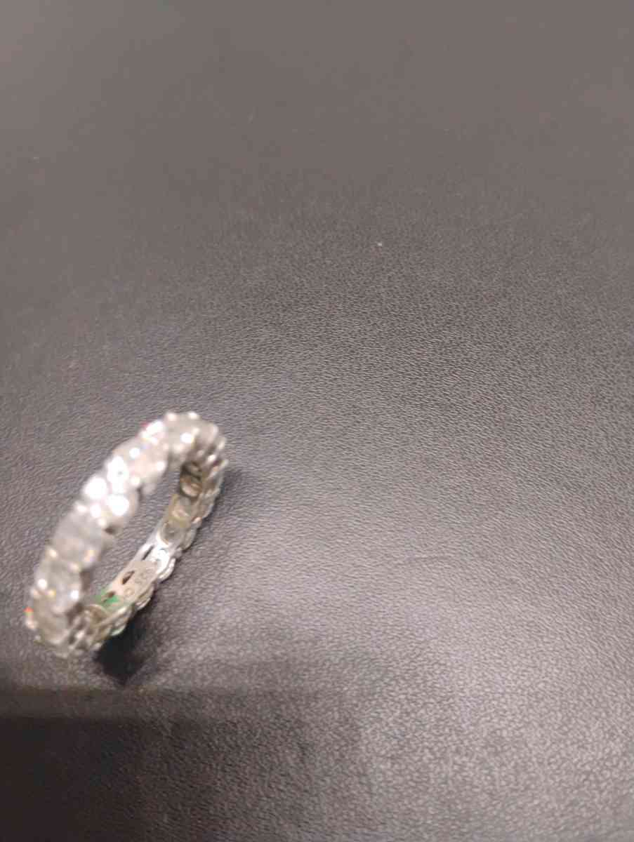 silver eternity diamond ring