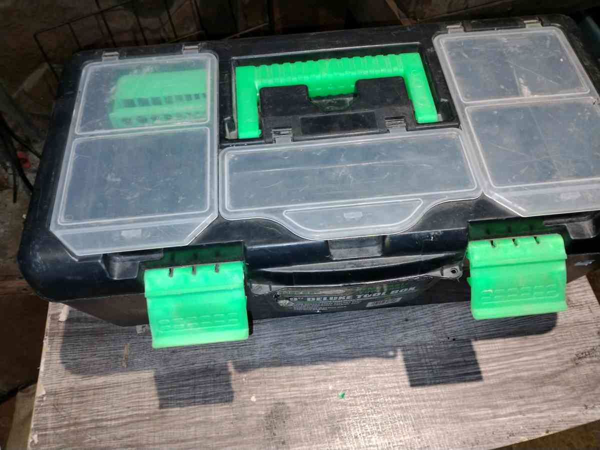 toolbox and masonry tools