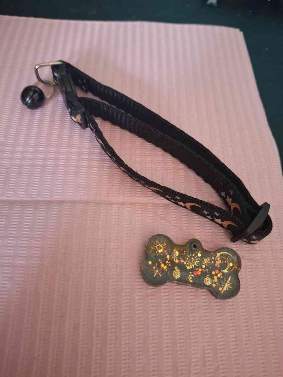 Collar y tag id Negro