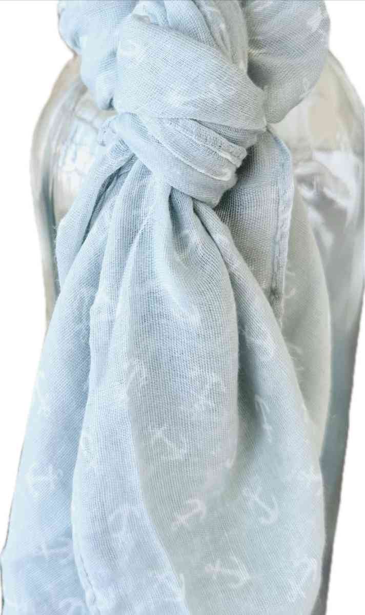 Coastal Elegant Infinity Sheer Scarf Resort  Nautical Anchor