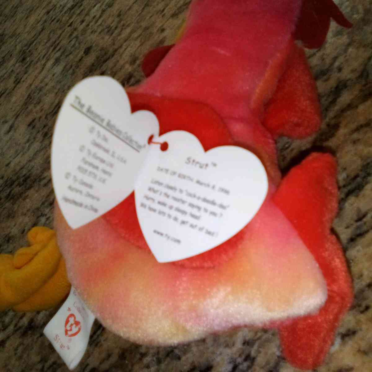 ty STRUT BEENIE BABY Very rare with error