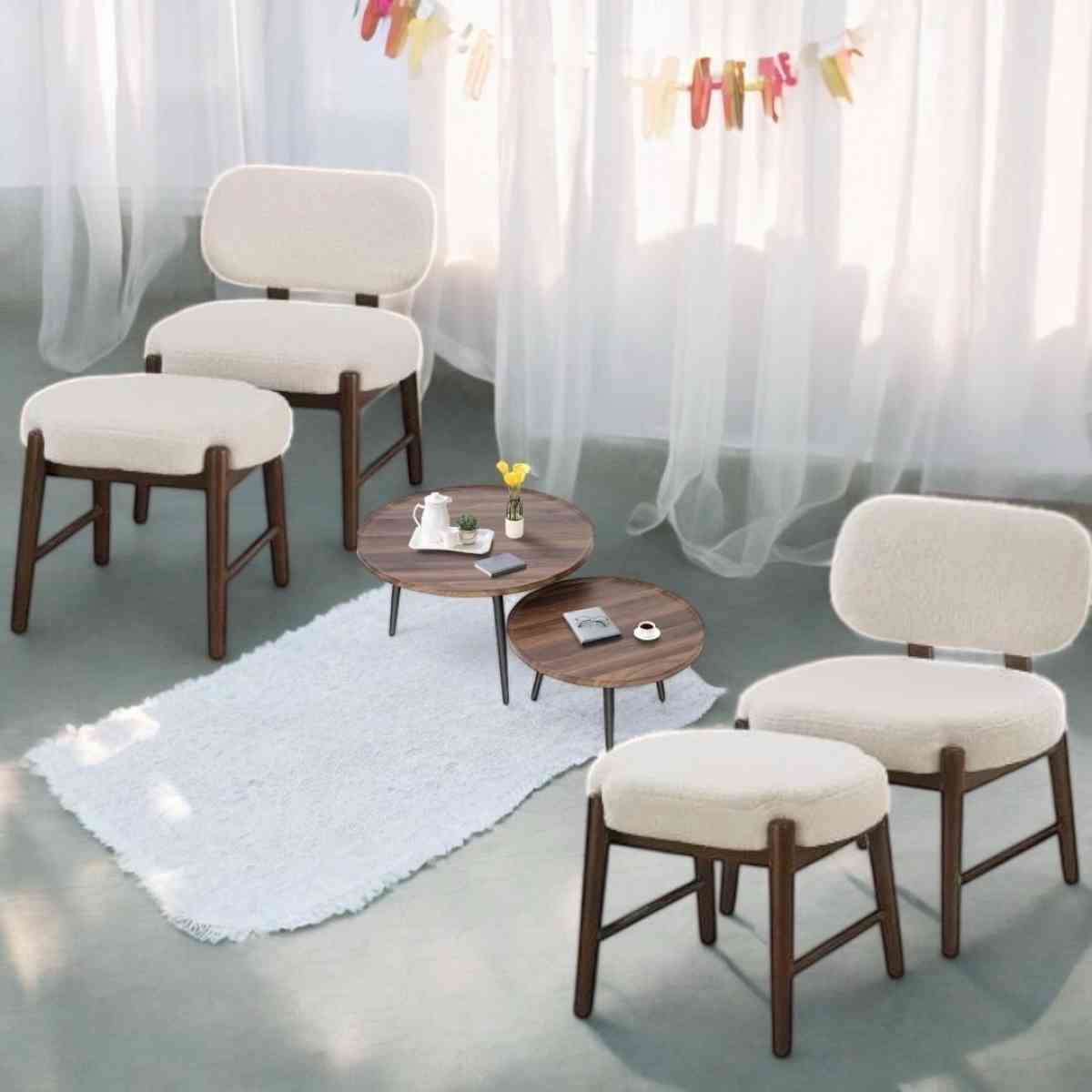 Brand New Never open box Wooden chairs Comfortable round