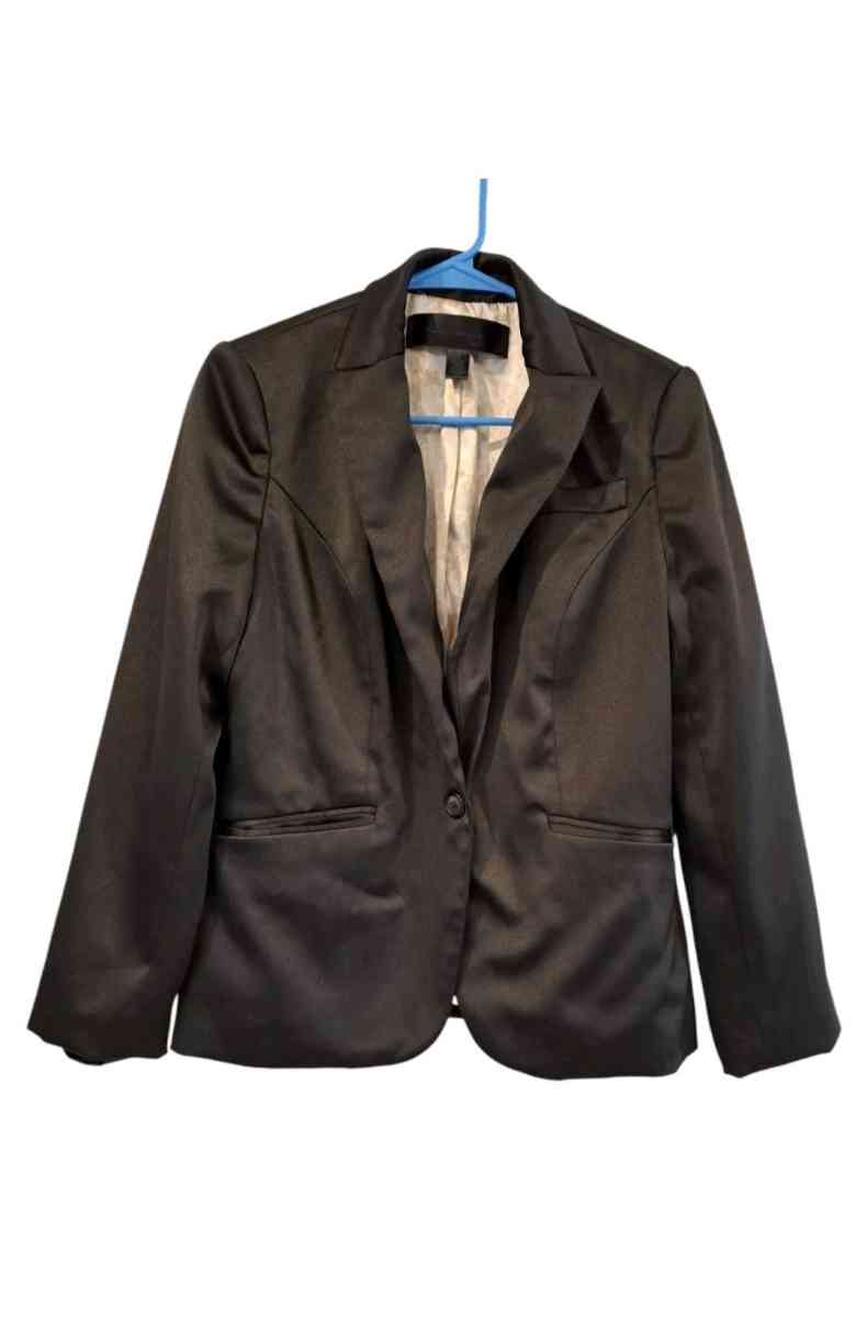 Black Apostrophe Suit Womens  Medium Jacket Blazer  Satin