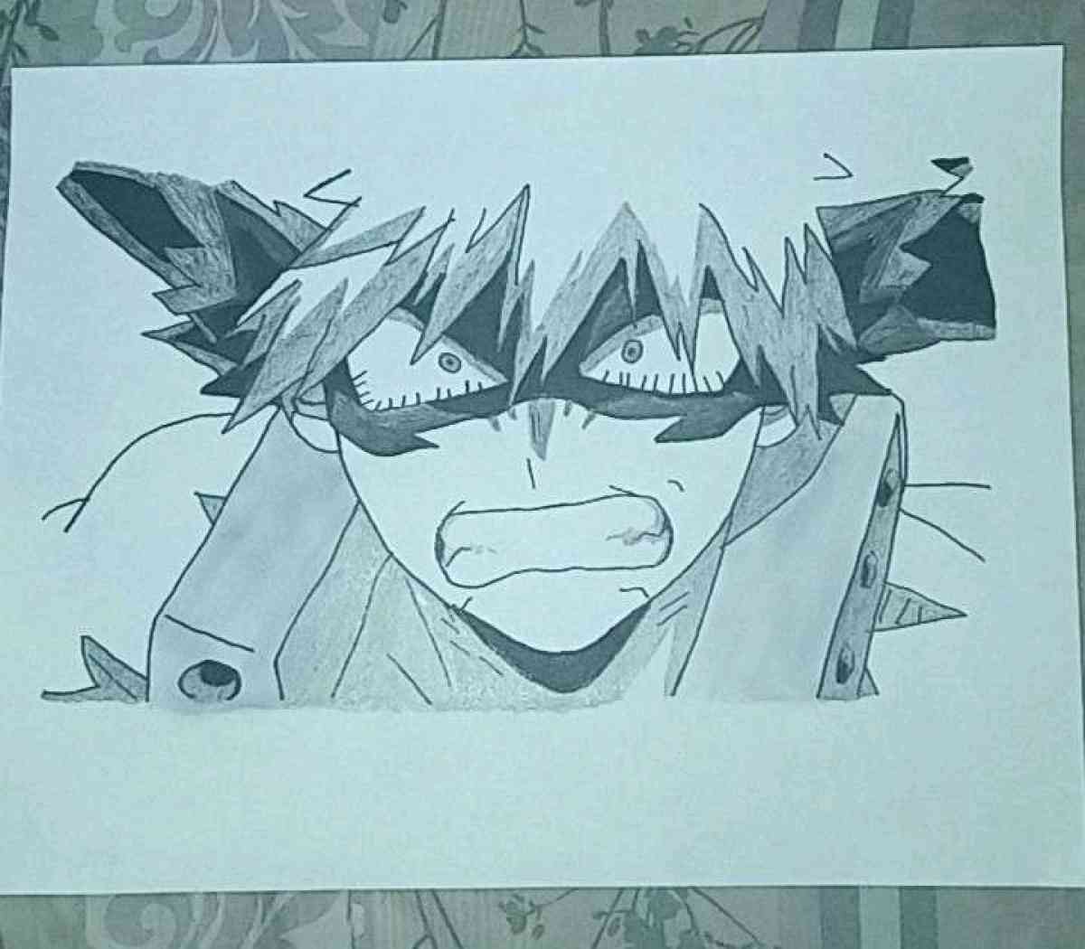 Bakugo pencil drawing