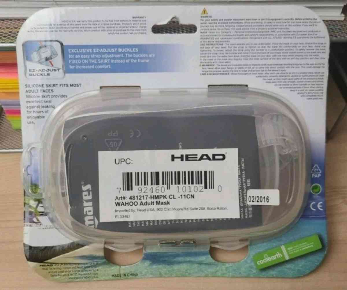 Adult Silicone Snorkeling Mask Mares Tech W Travel Box