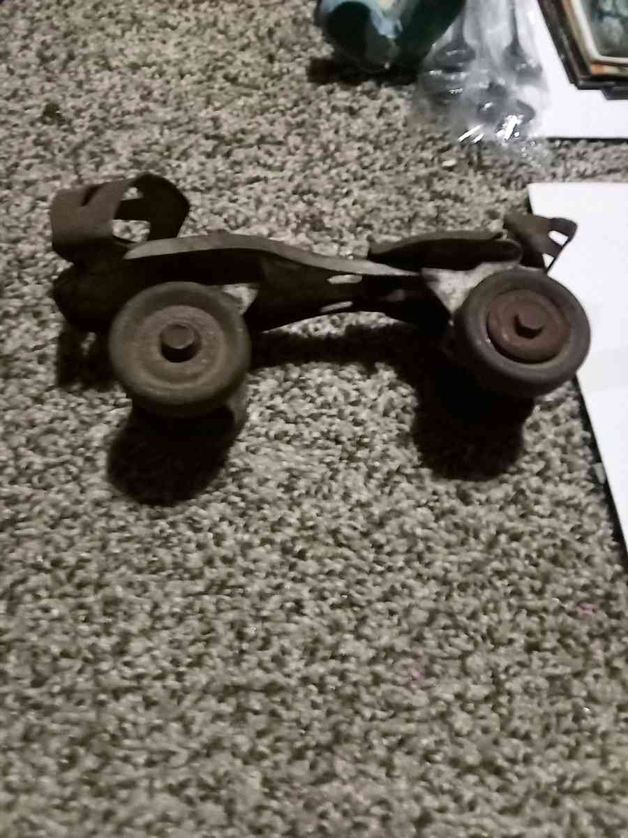 antique metal rolling skates