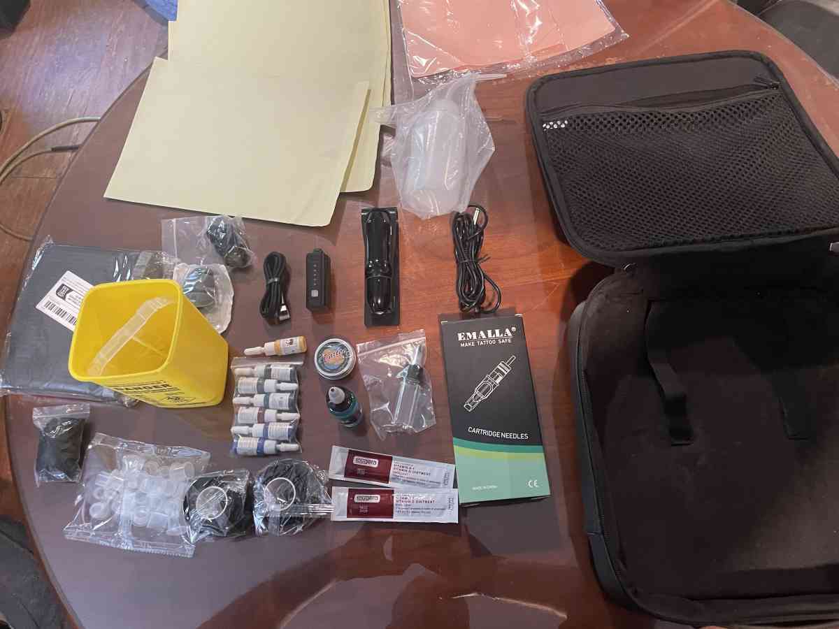 tattoo machine kit wireless with case