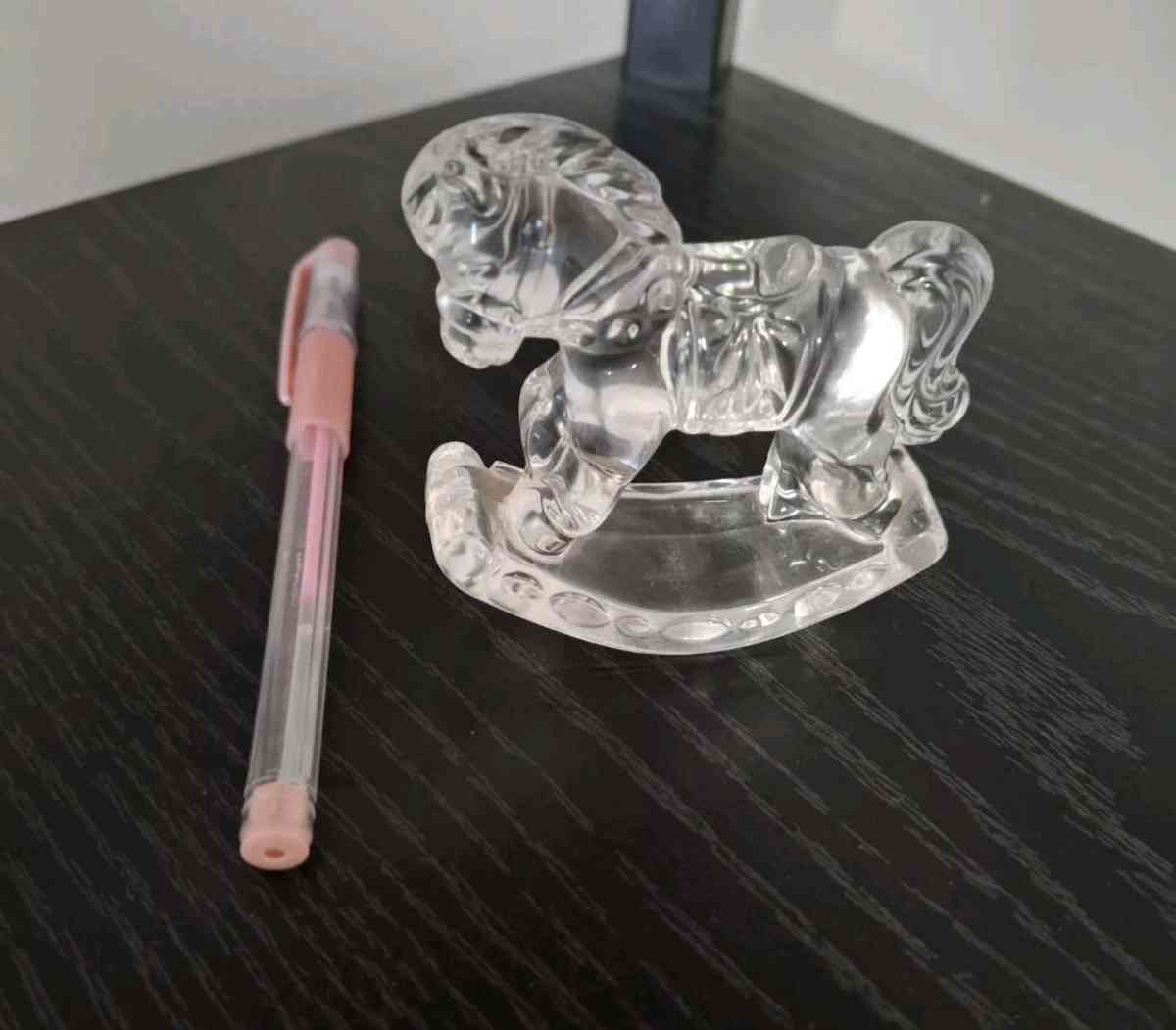 Vintage Crystal Rocking Horse Paper Weight Princess House Cr