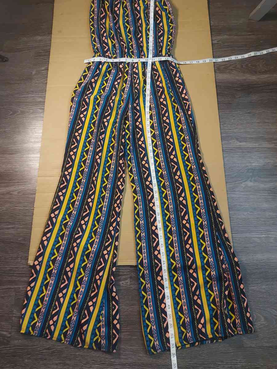 Rainbow Strapless Multicolor Jumpsuit Size S