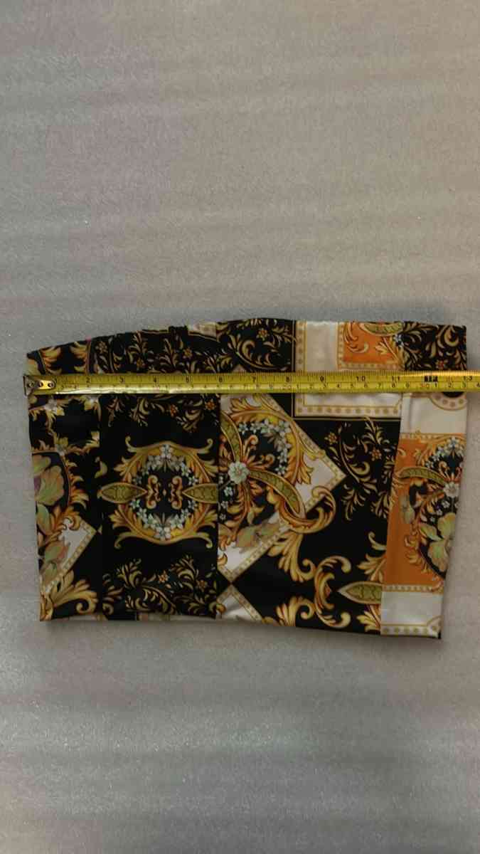 PLT PrettyLittleThing Black Chain Print Bandeau Crop Top Siz