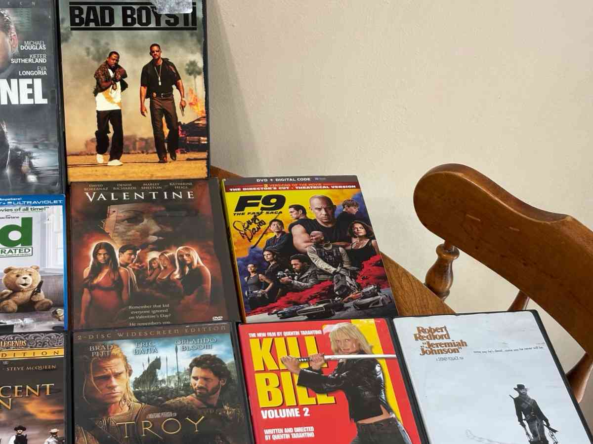 blue ray movies and a couple regular movies too