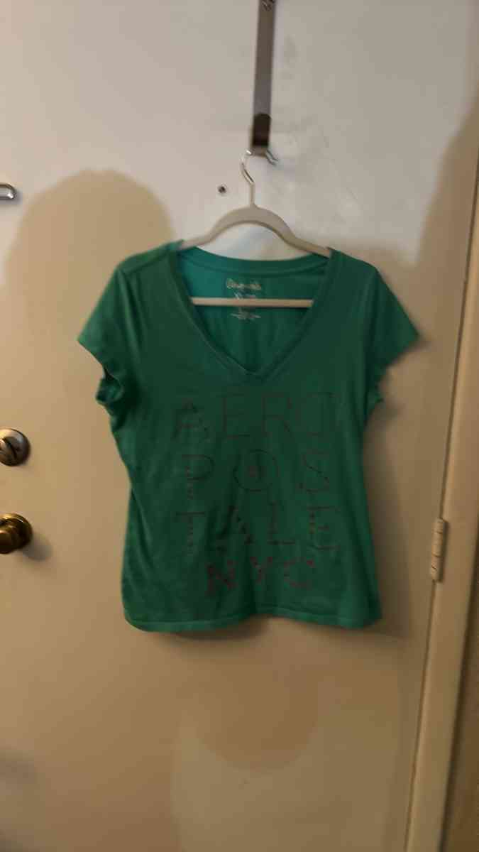Aeropostale Spellout Green Logo Tee Size XL Short Sleeve