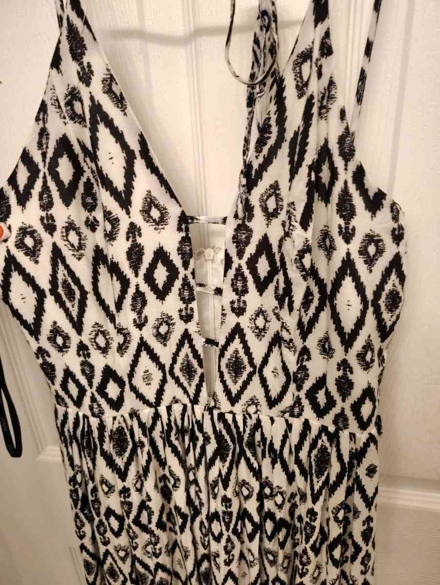 papaya black and white maxi dress
