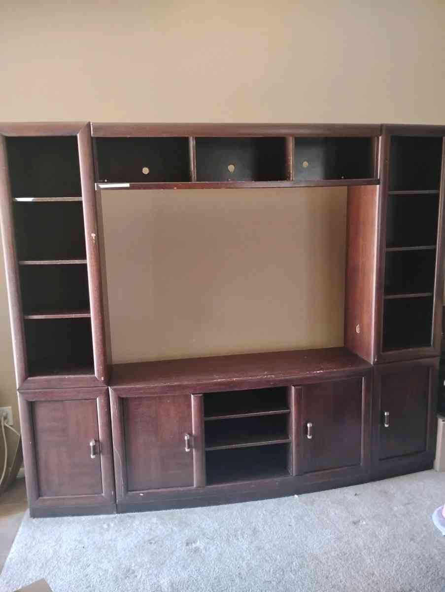 dark brown beautiful entertainment center