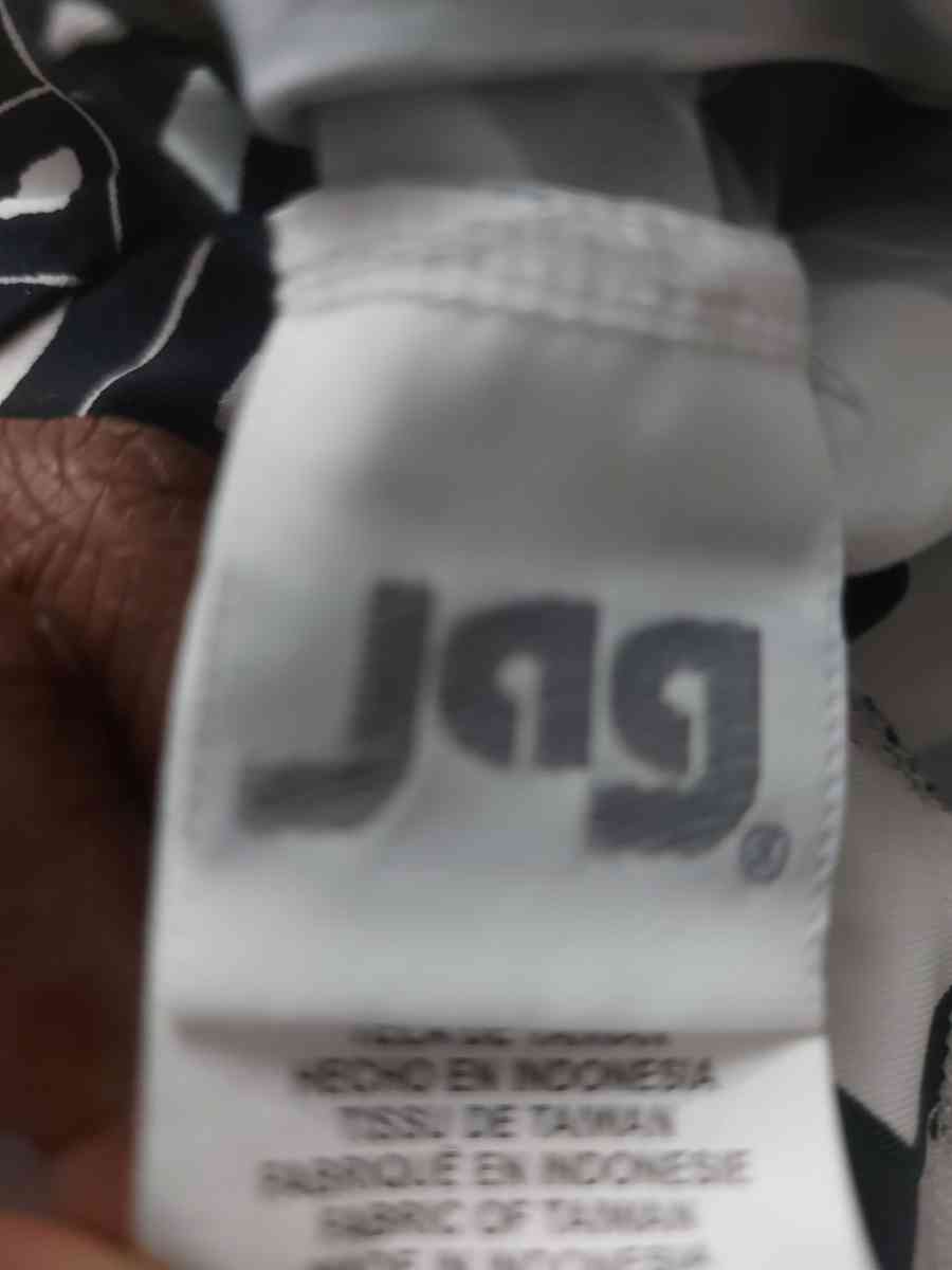 JAG Two Piece Geometric Halter Black White Bikini Size S