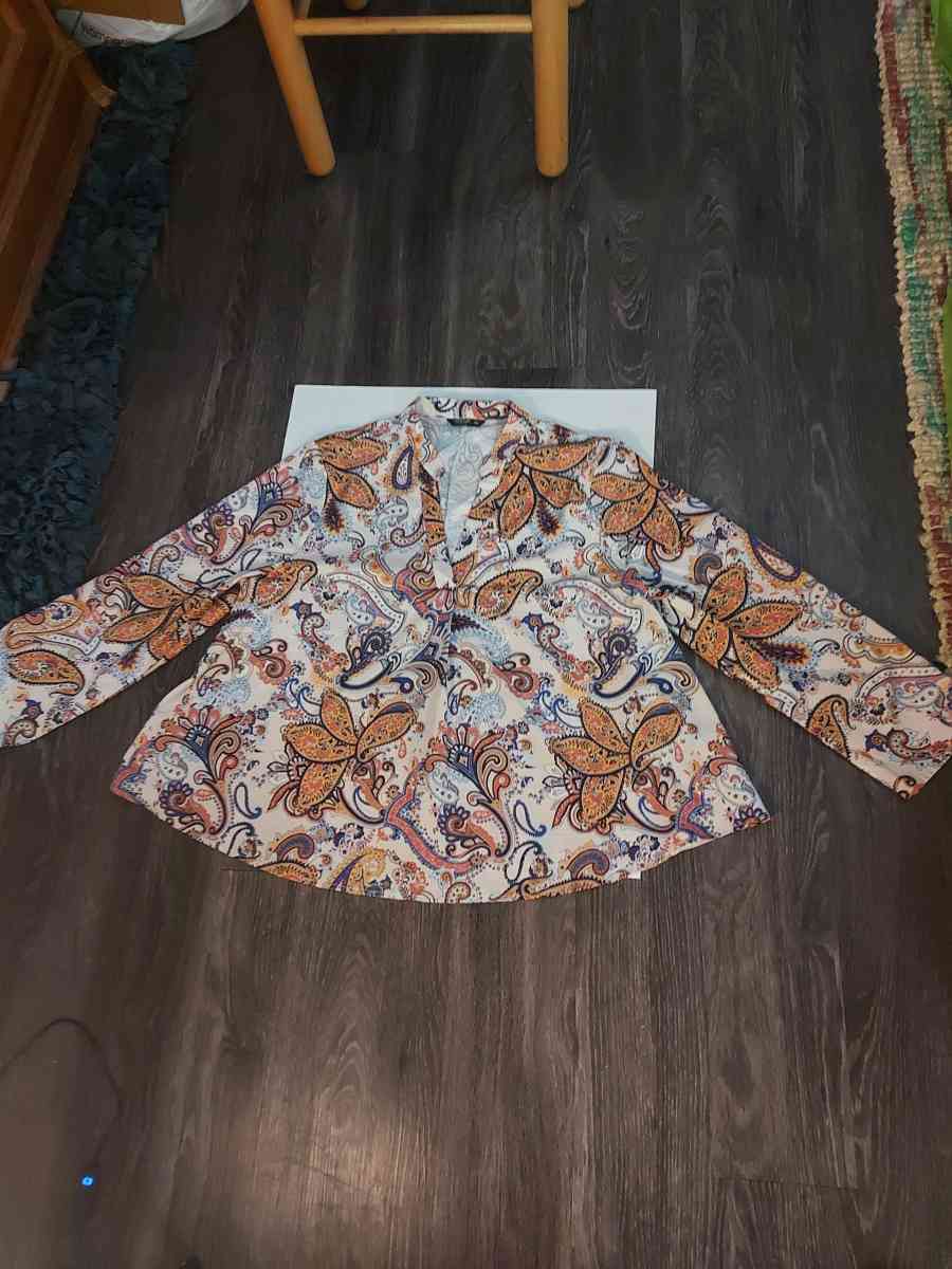 SHEIN Curve Floral Paisley Print Blouse Size 2XL
