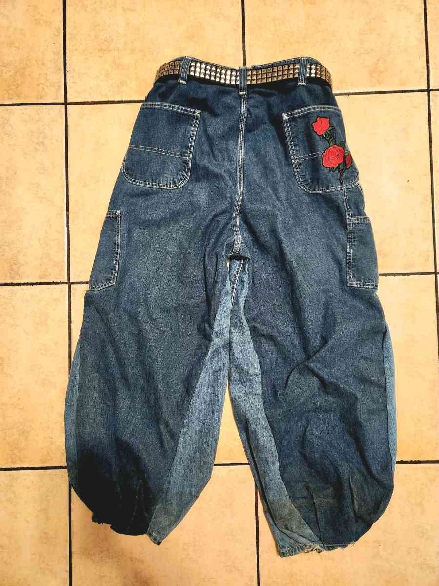 Hand Stitch blue Baggy jeans