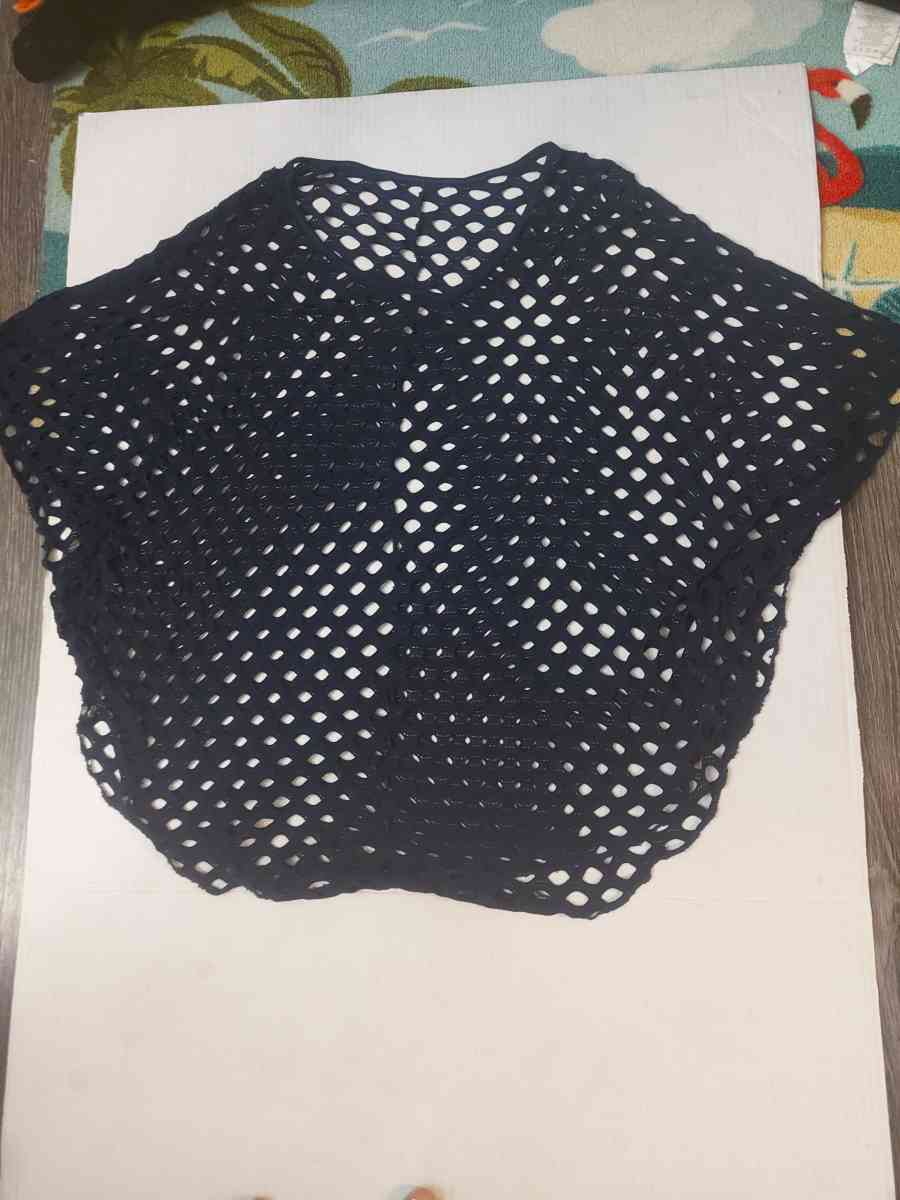 Cherish Blue Swim Poncho with Armholes OS