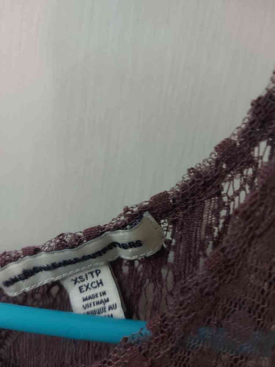 AEO American Eagle Outfitters Purple Crochet Tank Size XS Fe