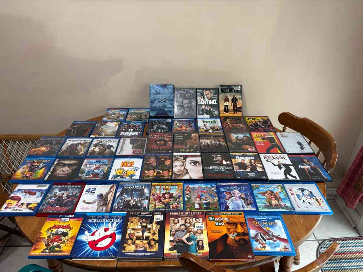 blue ray movies and a couple regular movies too