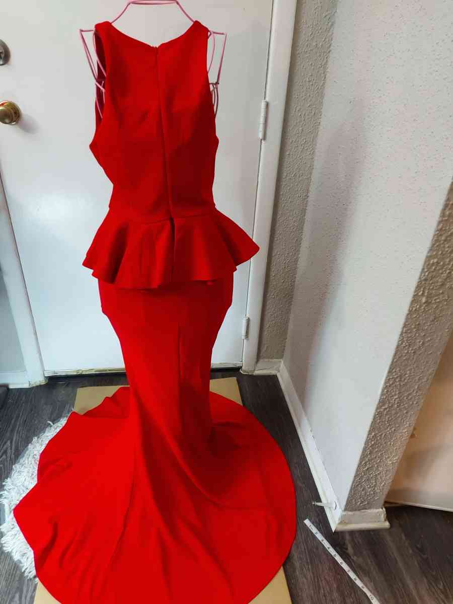 NWT Fashion Nova Red Shiloh Peplum Party Dress Size Small Pr