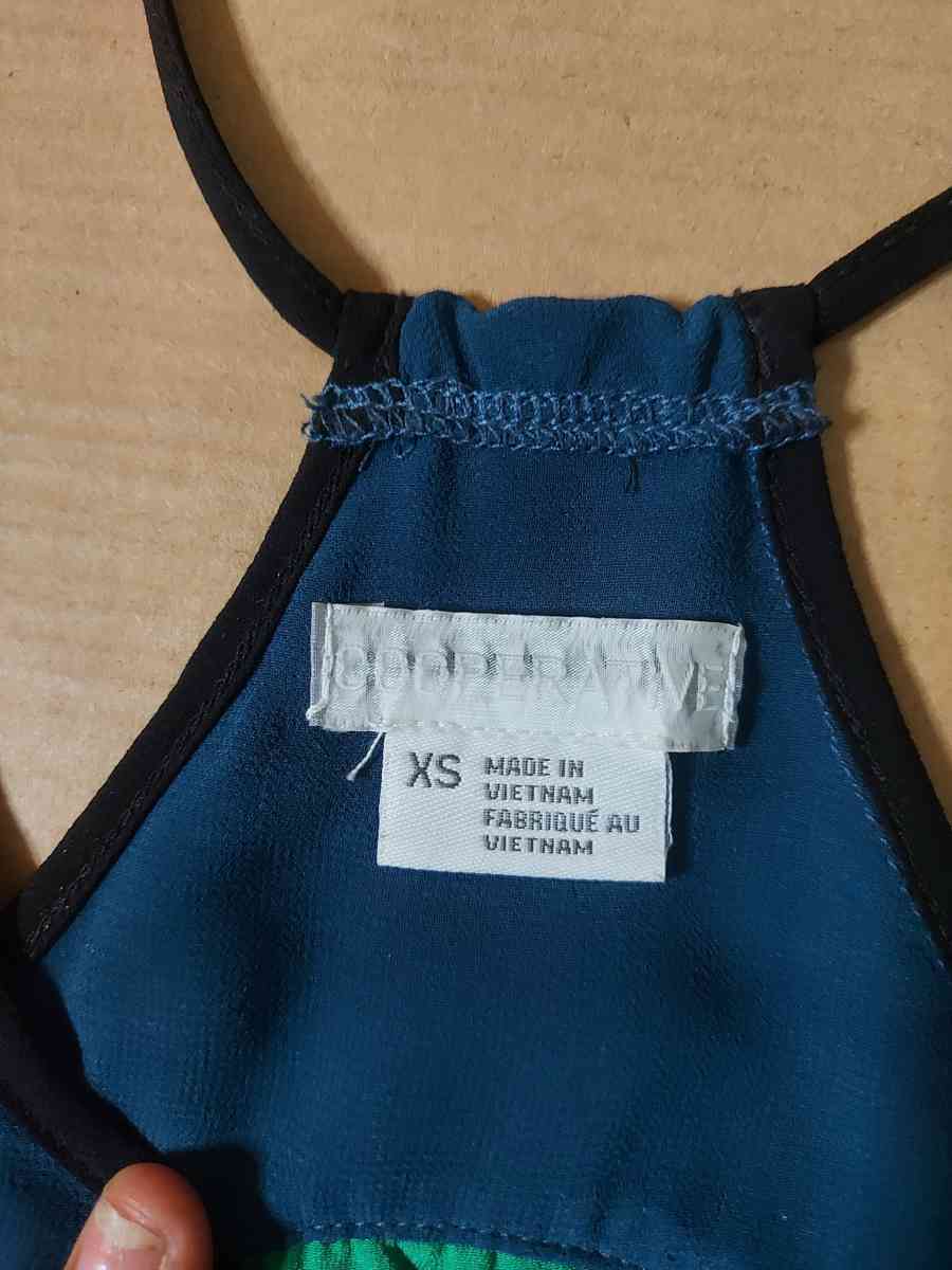 Urban Outfitters Cooperative Pleated GreenBlue Color Block T