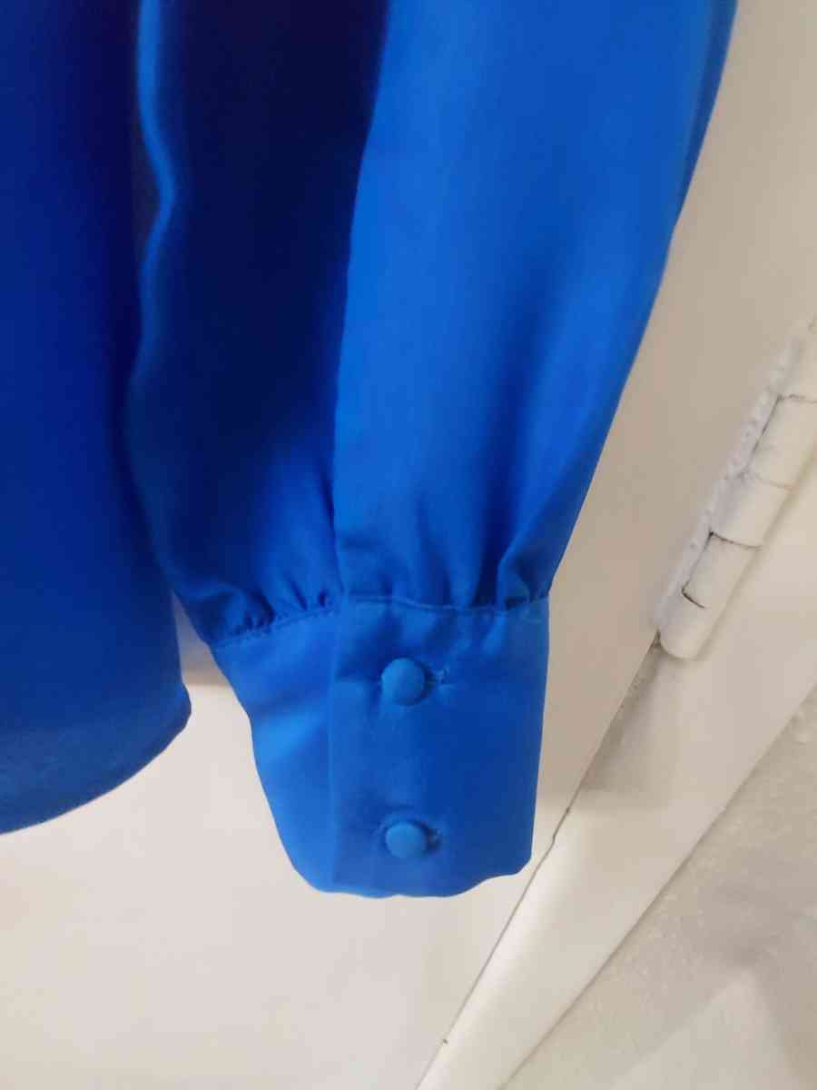 J Crew Factory Blue Long Sleeve Blouse Size XXS