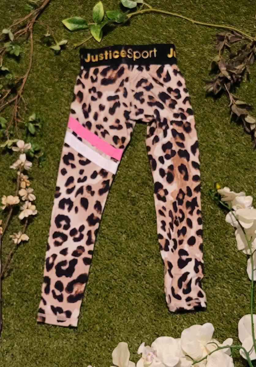 Girls Sport Leopard Print Leggings