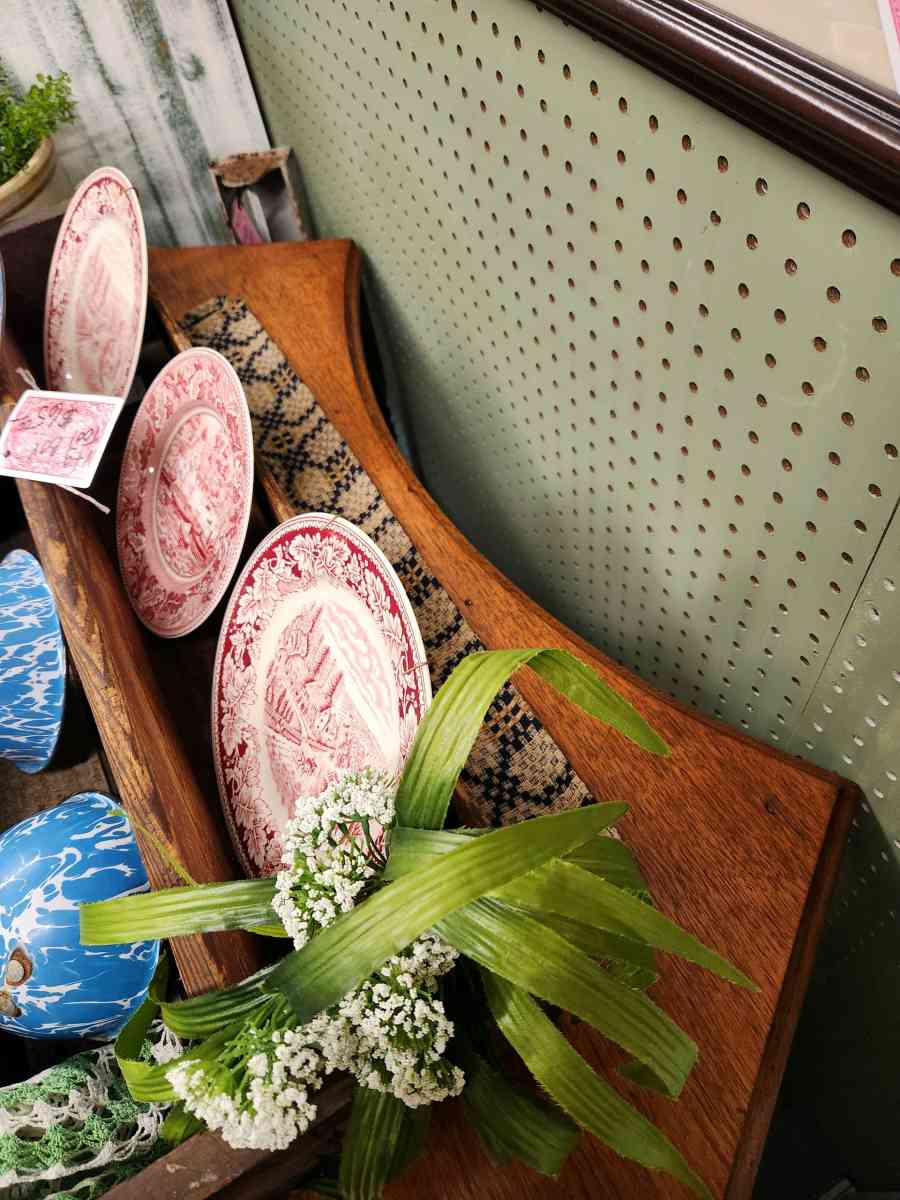Vintage 2 drawer half moon console table
