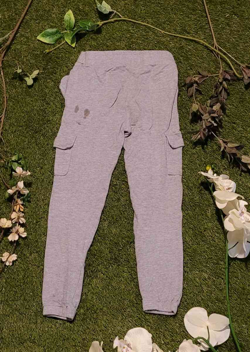 Gray Girls Cargo Pants