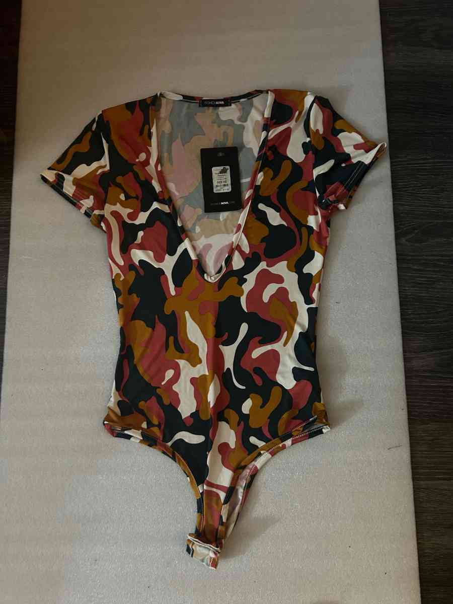 Fashion Nova Sargeant Sexy Camouflage Bodysuit Size XS