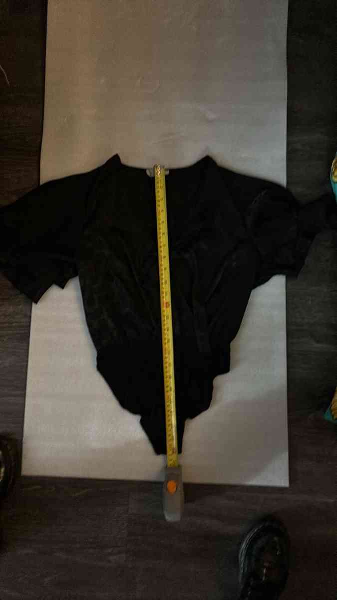 Altard States Black Tie Front Cheetah Print Flutter Sleeve B